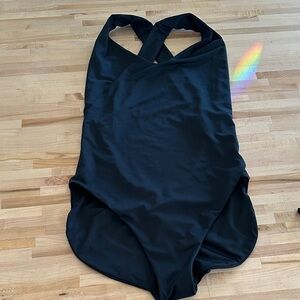 Londre - black one piece cross back swimsuit